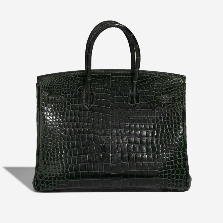 Pre-owned Hermès bag Birkin 35 Porosus Crocodile Vert Foncé Green, Grey | Sell your designer bag on Saclab.com