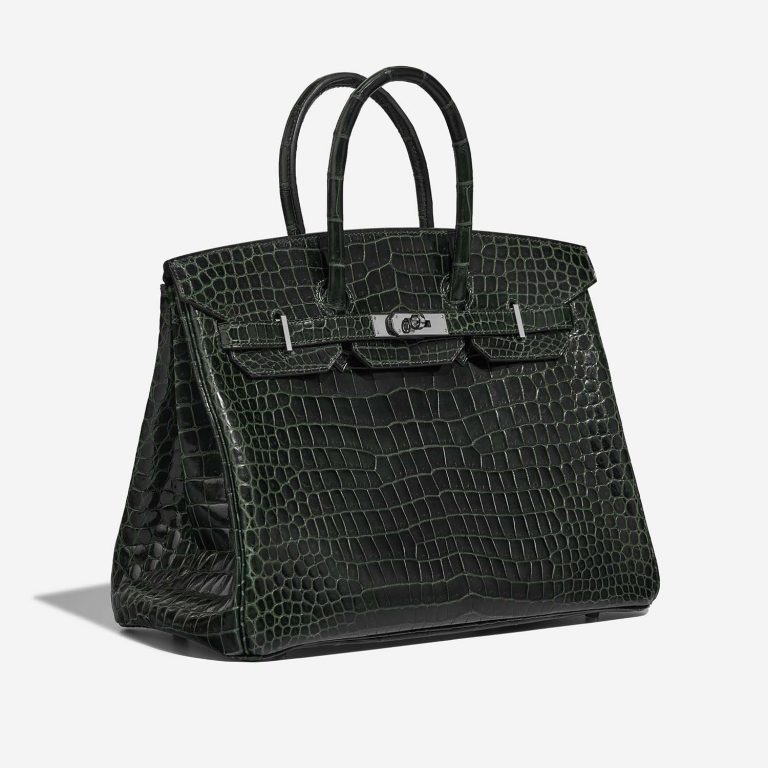 Pre-owned Hermès bag Birkin 35 Porosus Crocodile Vert Foncé Green, Grey | Sell your designer bag on Saclab.com