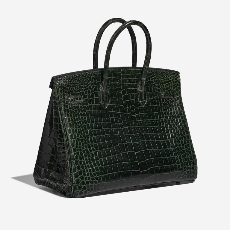 Pre-owned Hermès bag Birkin 35 Porosus Crocodile Vert Foncé Green, Grey | Sell your designer bag on Saclab.com