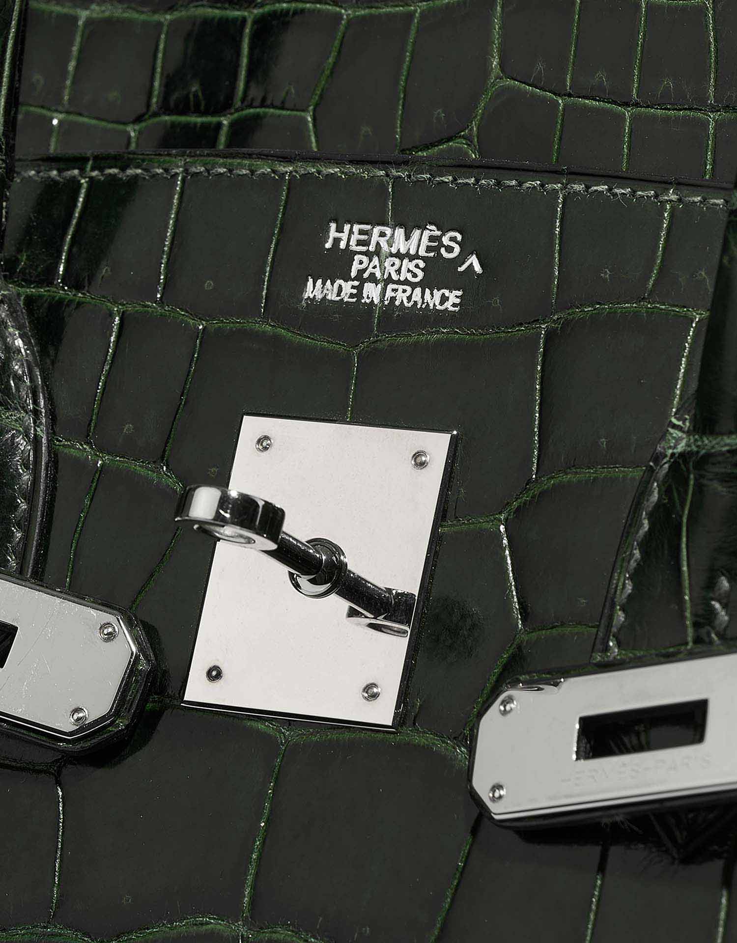 Pre-owned Hermès bag Birkin 35 Porosus Crocodile Vert Foncé Green | Sell your designer bag on Saclab.com