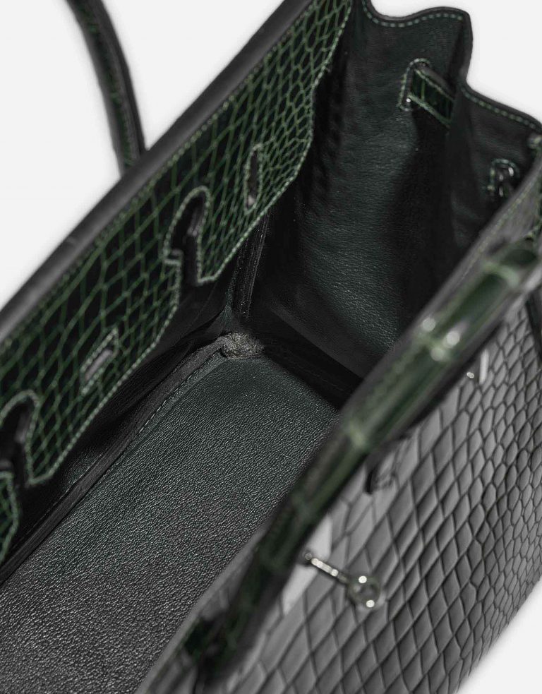 Pre-owned Hermès bag Birkin 35 Porosus Crocodile Vert Foncé Green, Grey | Sell your designer bag on Saclab.com