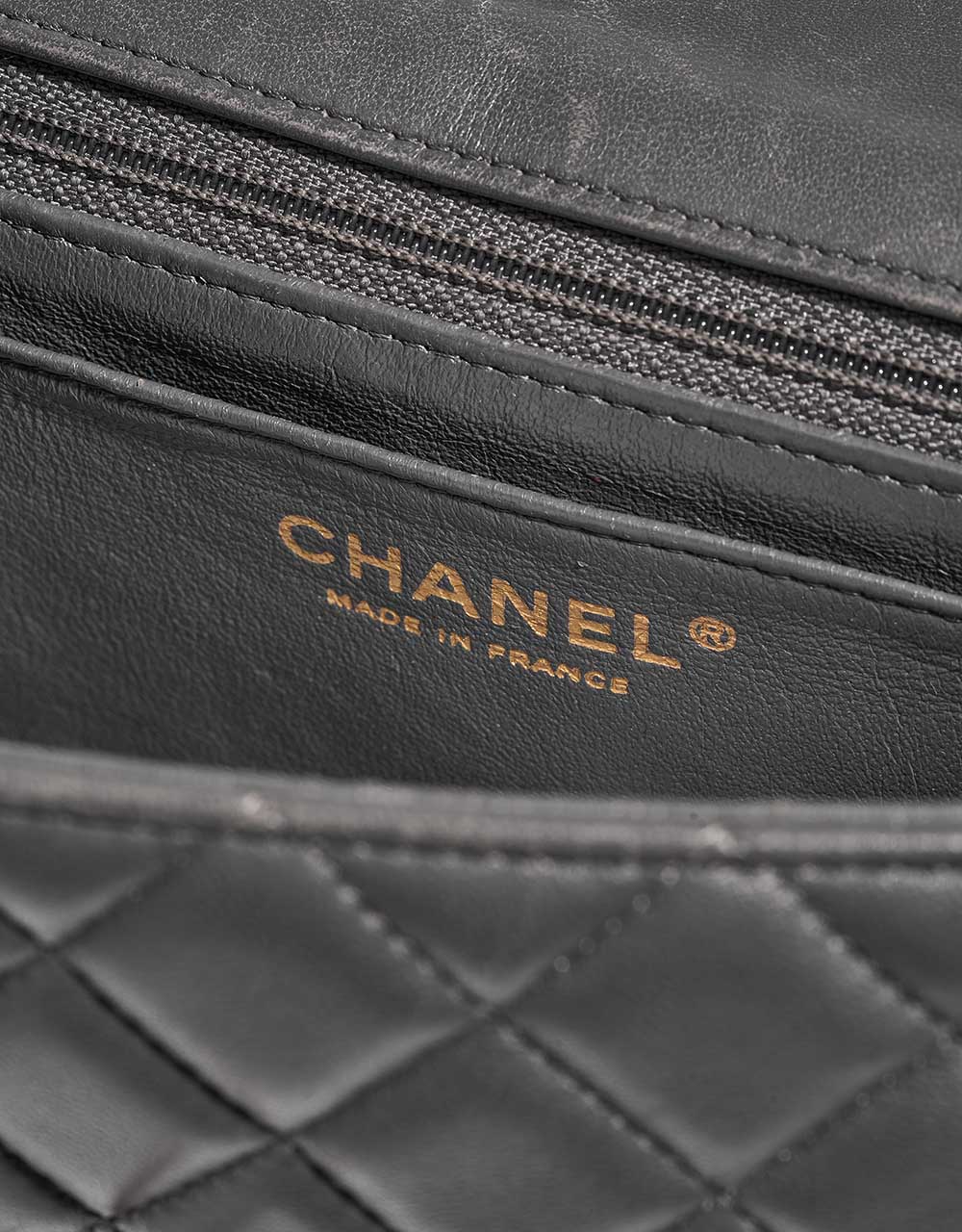 Chanel Timeless MiniRectangular Anthracite Logo  | Sell your designer bag on Saclab.com
