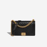 Chanel Boy NewMedium Black Front  | Sell your designer bag on Saclab.com