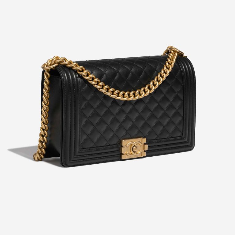 Chanel Boy NewMedium Black Side Front  | Sell your designer bag on Saclab.com