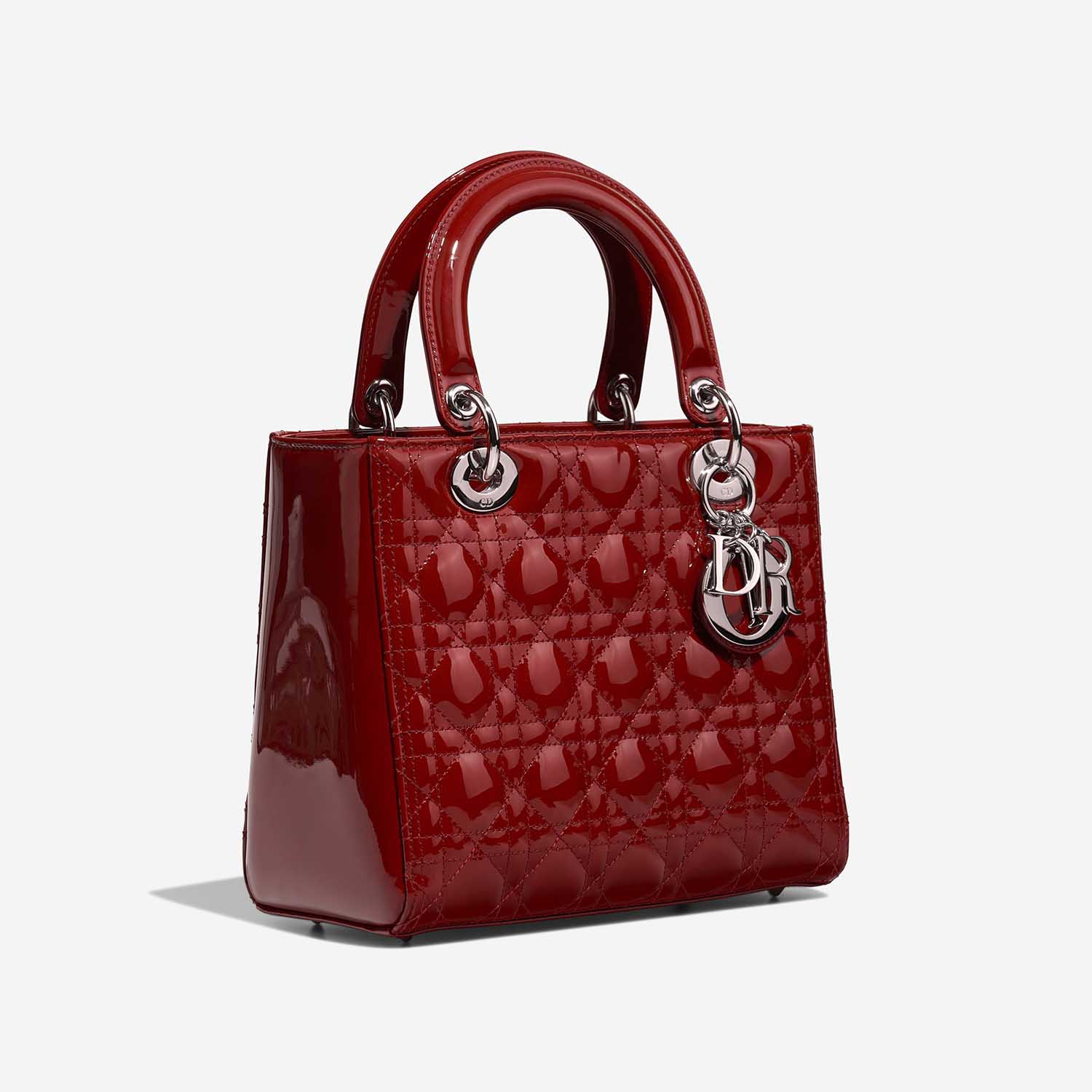 Dior LadyDior Medium Red Side Front  | Sell your designer bag on Saclab.com