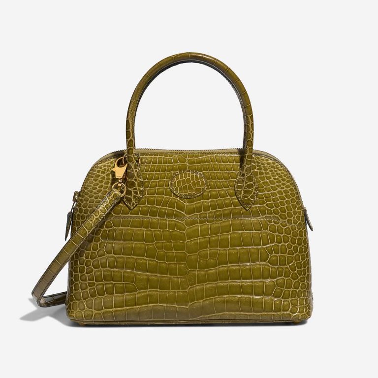 Hermès Bolide 27 Porosus Crocodile Vert Anis Front | Sell your designer bag