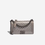 Chanel Boy NewMedium Silver Front  | Sell your designer bag on Saclab.com