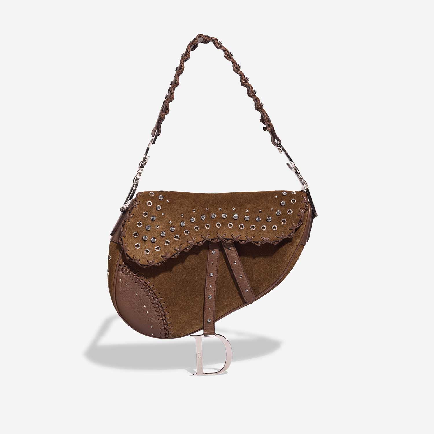 Dior Saddle Medium Brown Front  S | Sell your designer bag on Saclab.com