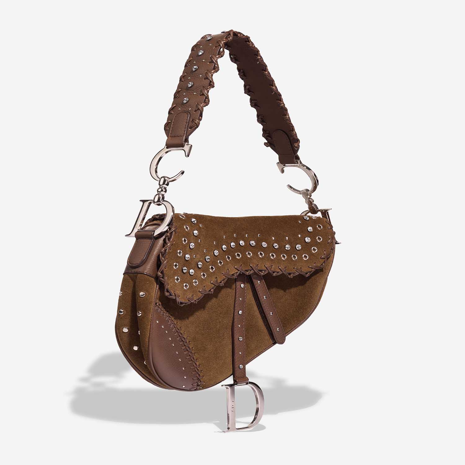 Dior Saddle Medium Brown Side Front  | Sell your designer bag on Saclab.com