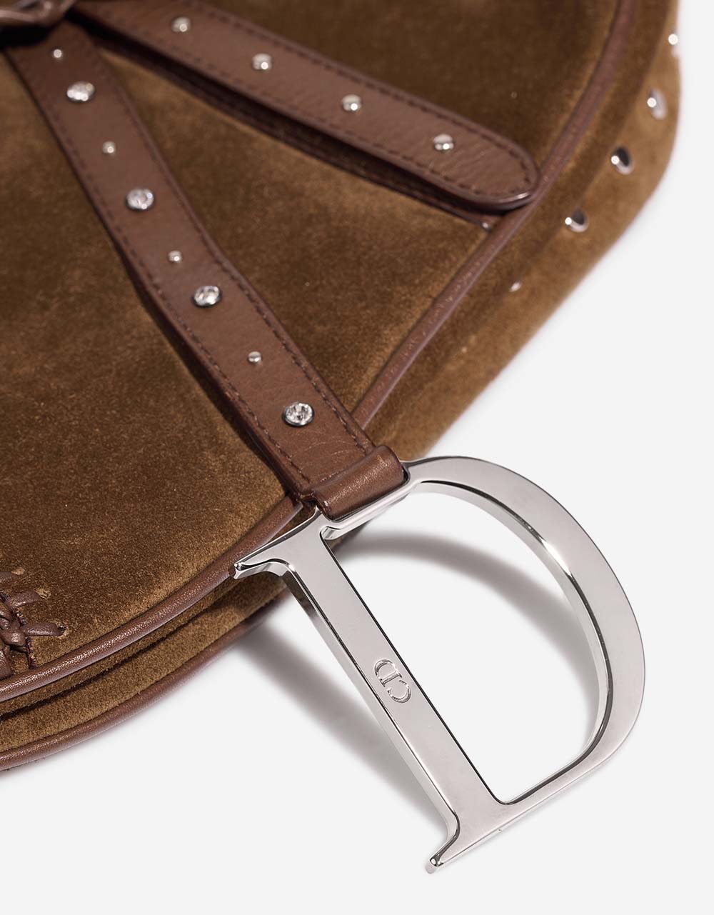 Dior Saddle Medium Brown Closing System  | Sell your designer bag on Saclab.com