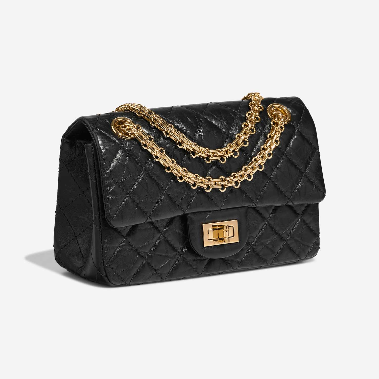 Chanel 255Reissue 224 Black Side Front  | Sell your designer bag on Saclab.com