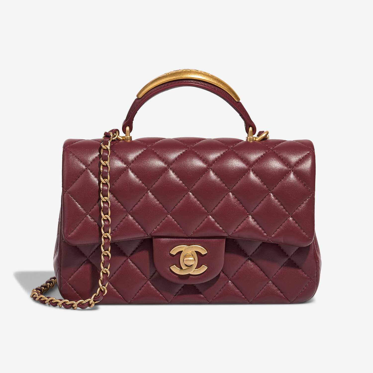 Chanel Timeless MiniRectangular DarkRed Front  S | Sell your designer bag on Saclab.com