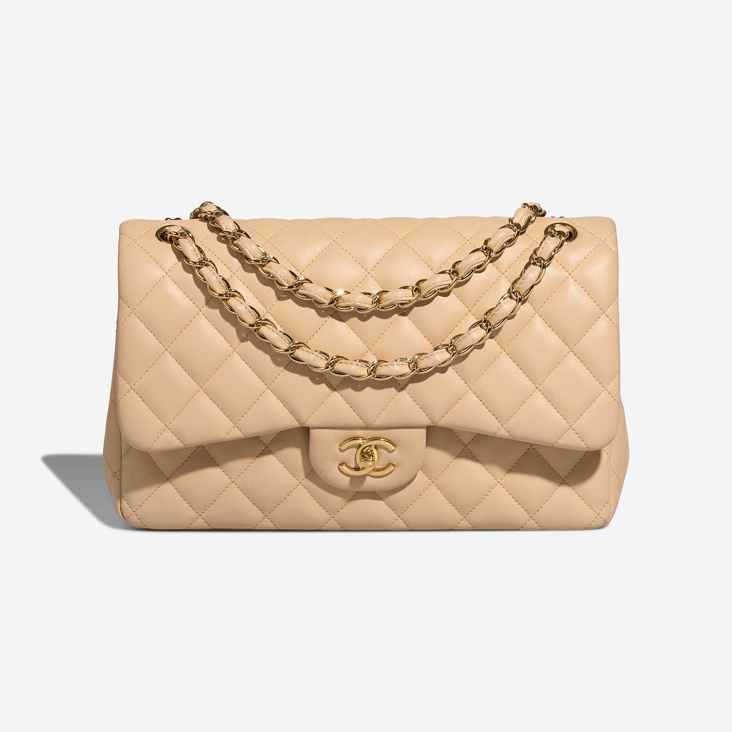 Chanel Timeless Jumbo Beige Front  S | Sell your designer bag on Saclab.com