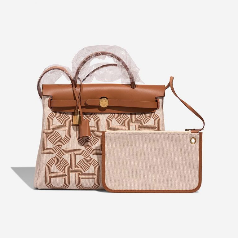 Hermès Herbag 31 Fauve-Ecru-Beige Front  S | Sell your designer bag on Saclab.com