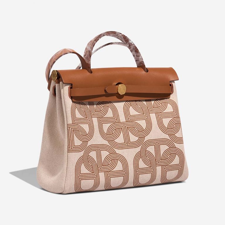 Hermès Herbag 31 Fauve-Ecru-Beige Side Front  | Sell your designer bag on Saclab.com