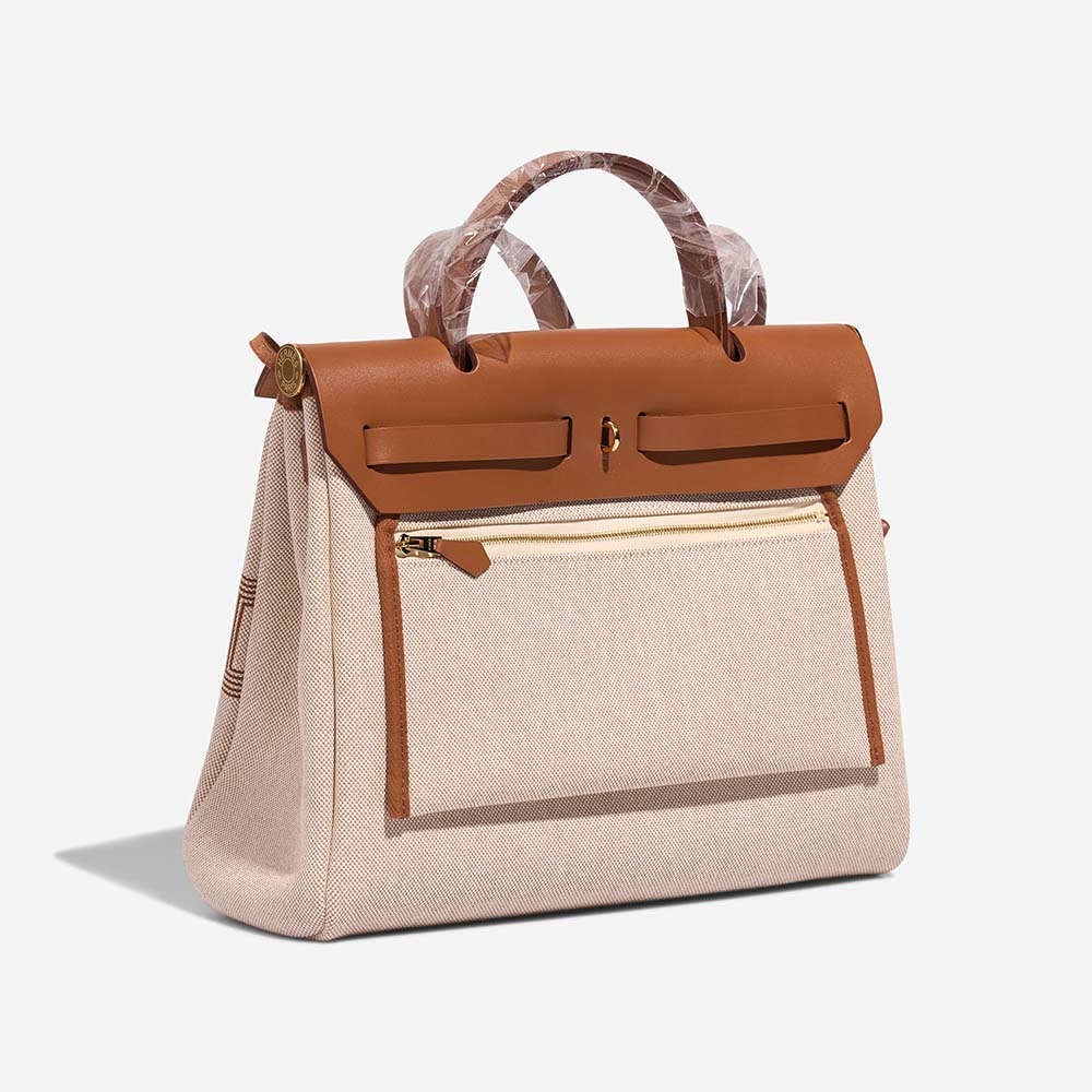 Hermès Herbag 31 Fauve-Ecru-Beige Side Back | Sell your designer bag on Saclab.com