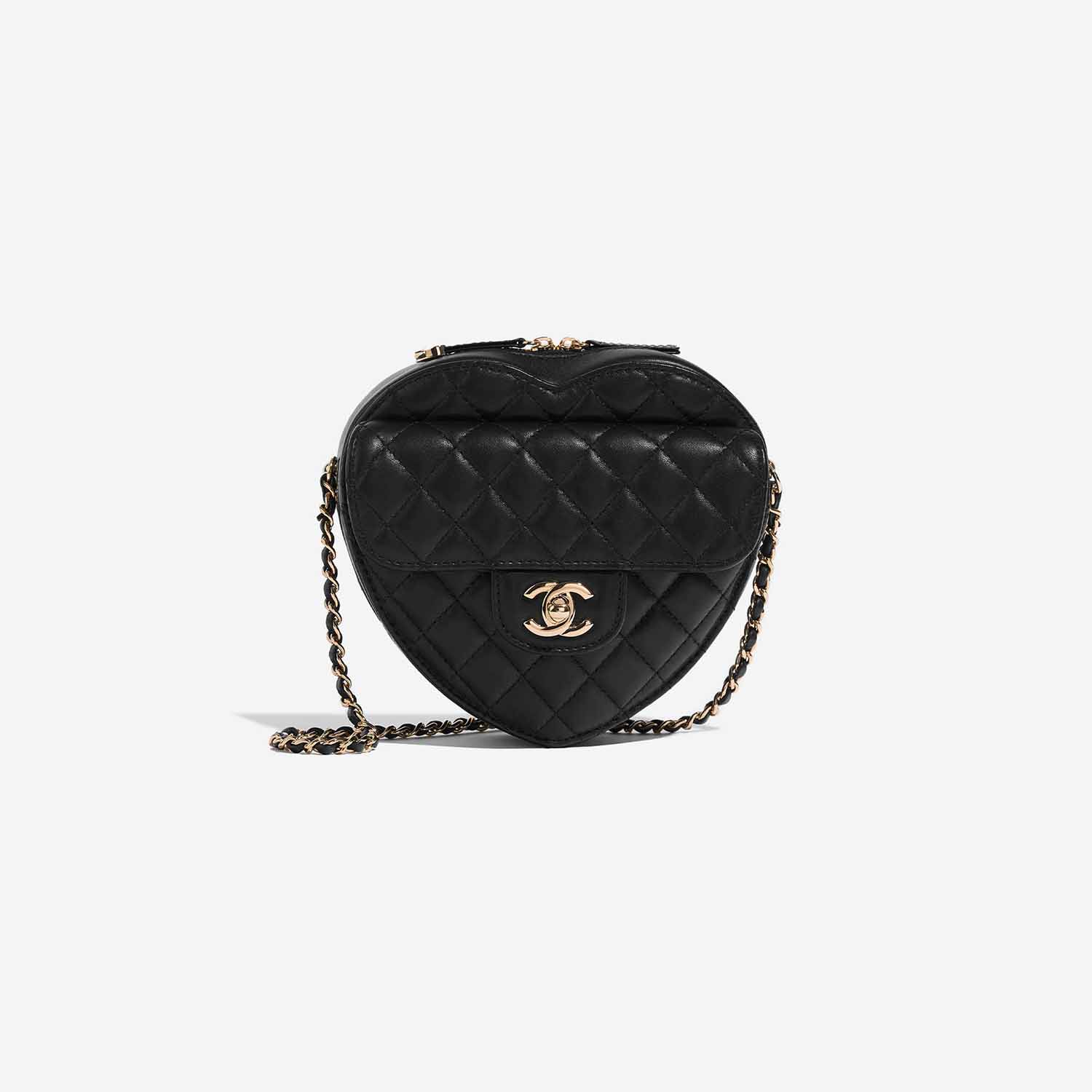 Chanel Timeless Heart Medium Black Front  S | Sell your designer bag on Saclab.com
