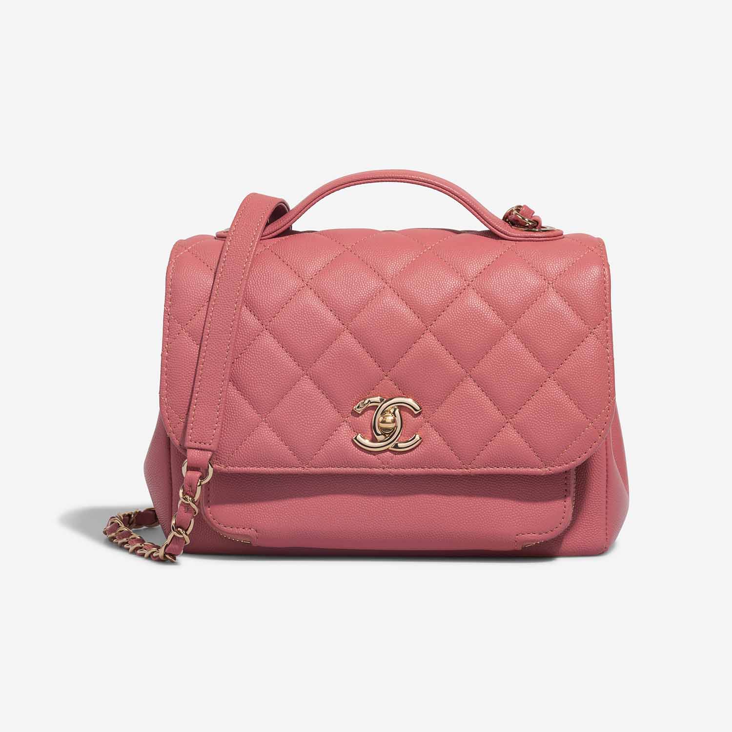 Chanel Business Affinity Medium Coral Pink Front  S | Sell your designer bag on Saclab.com