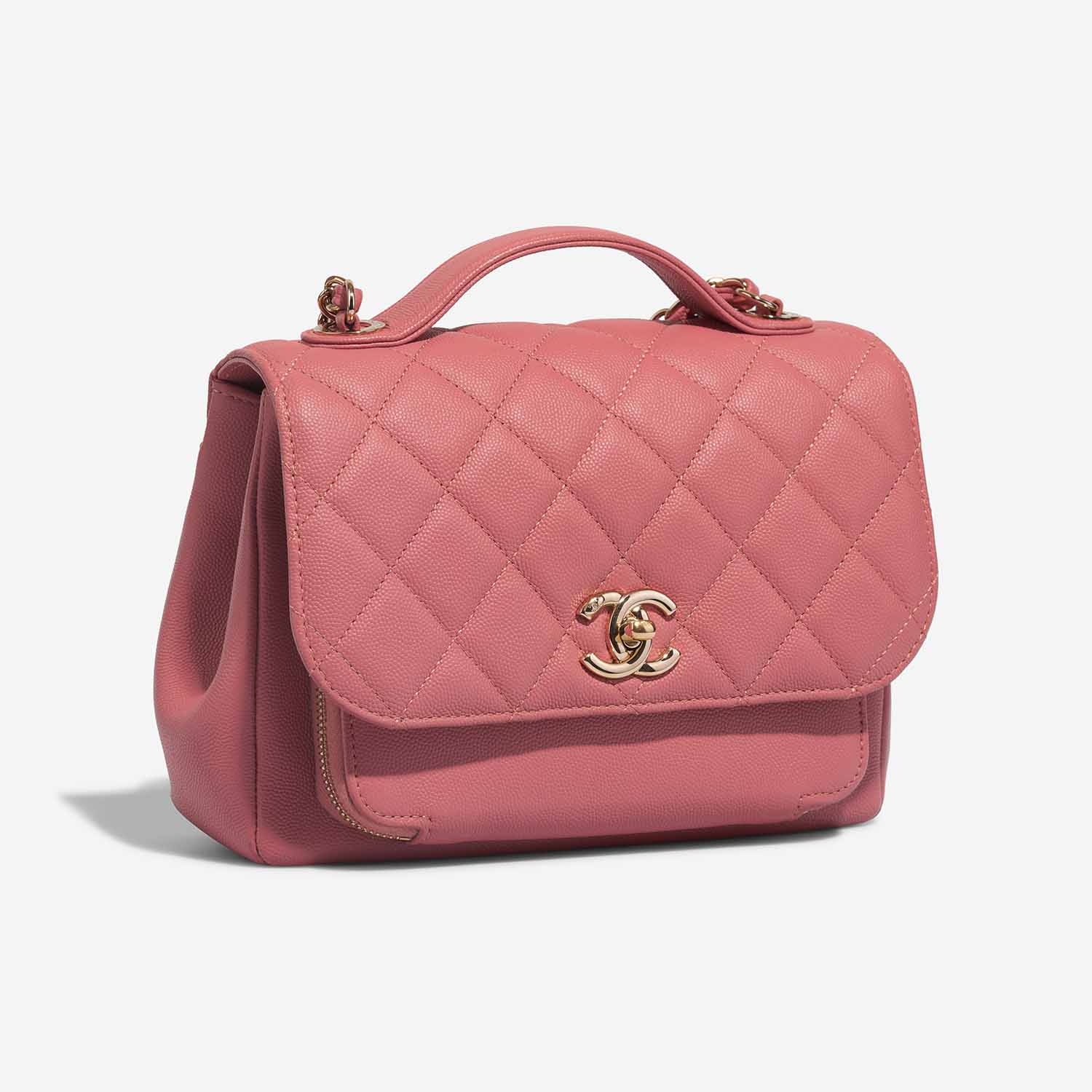 Chanel Business Affinity Medium Coral Pink Side Front  | Sell your designer bag on Saclab.com