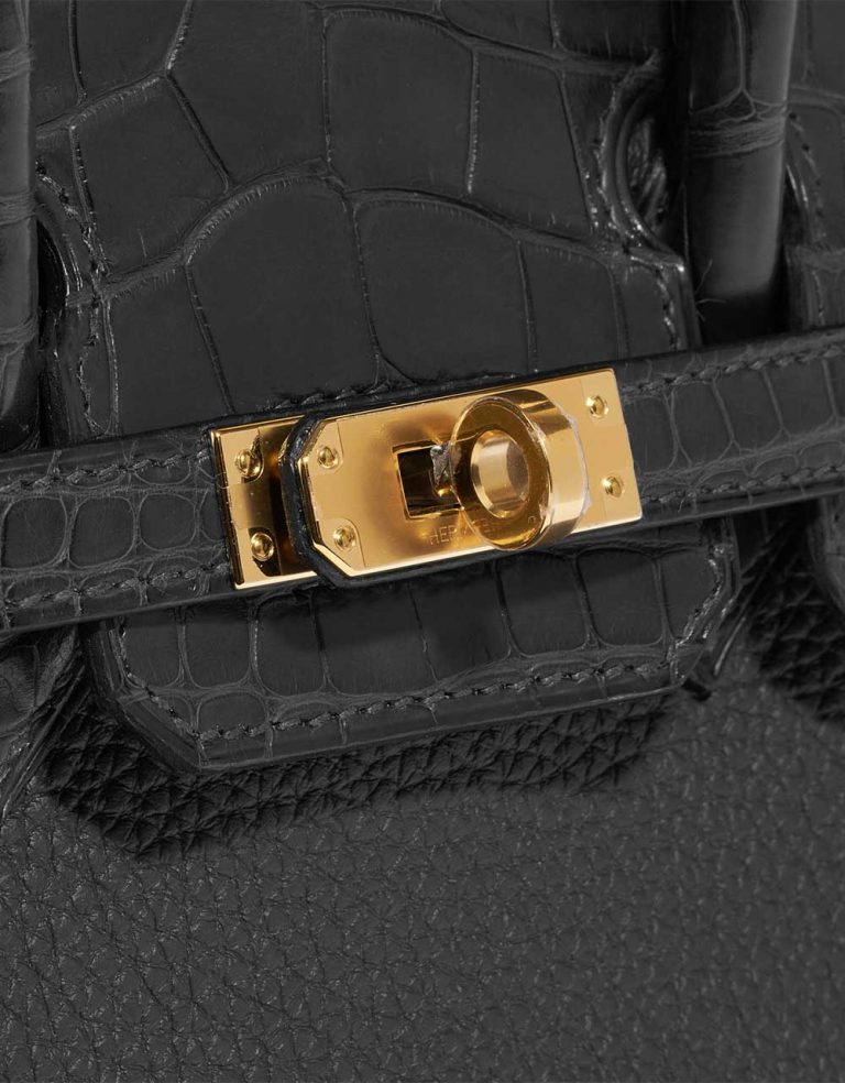 Hermès Birkin 25 Black Closing System  | Sell your designer bag on Saclab.com