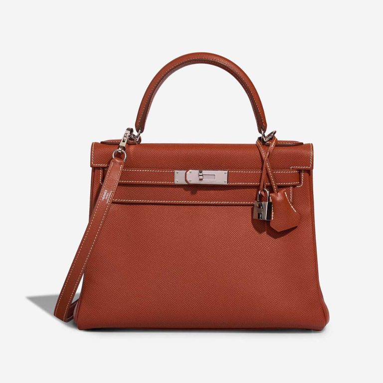 Hermès Kelly 28 Veau Courchevel Brique Front | Sell your designer bag