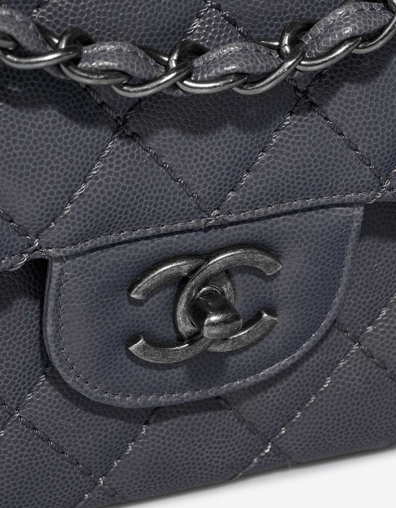 Chanel Timeless Jumbo Caviar Blue Grey | SACLÀB