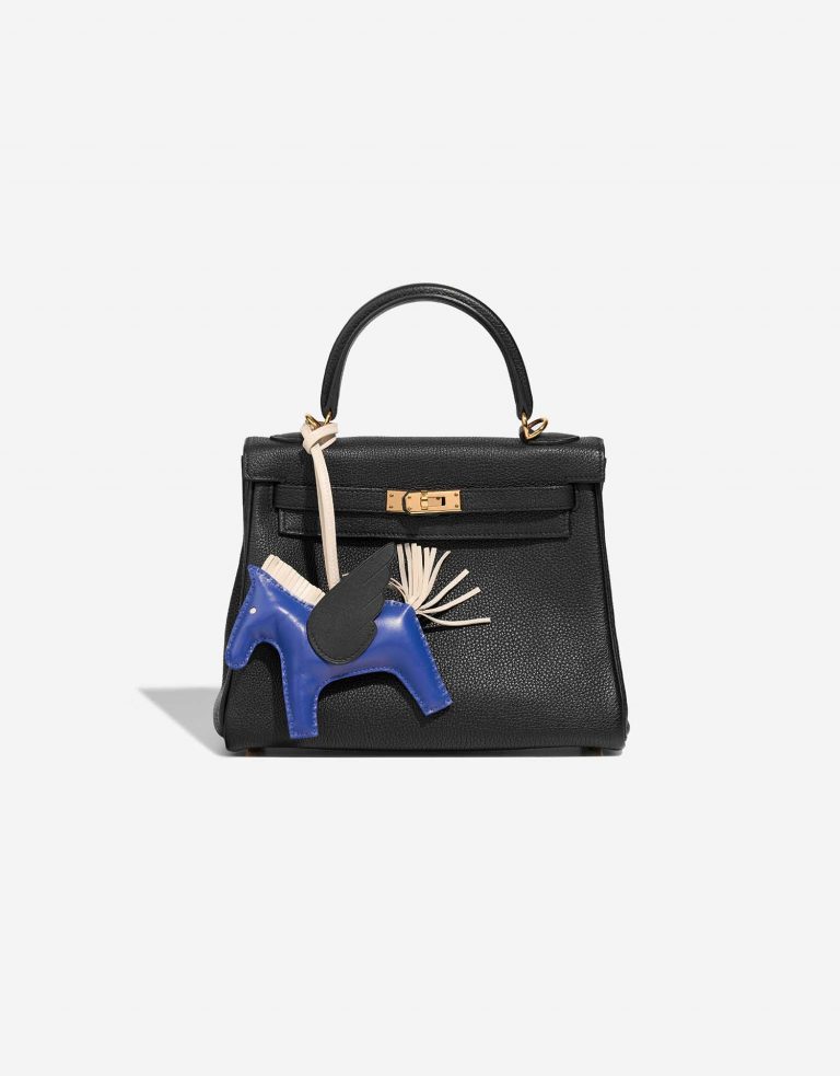 Hermès Rodeo Pegasus MM BluedeFrance-Black-Craie Front  | Sell your designer bag on Saclab.com