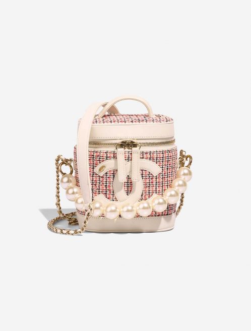 Pre-owned Chanel bag Vanity Tweed / Lamb / Denim White / Blue / Red Blue, Multicolour, White | Sell your designer bag on Saclab.com