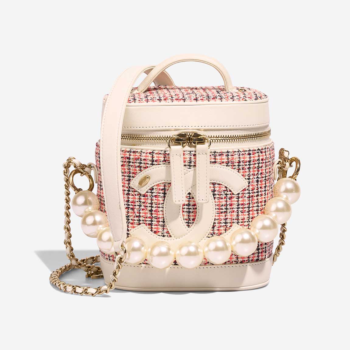 Chanel tweed vanity sale case