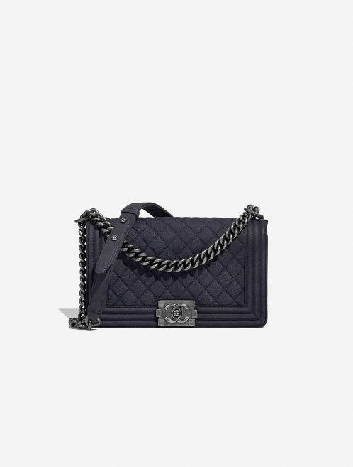 Chanel Boy OldMedium DarkBlue Front  | Sell your designer bag on Saclab.com