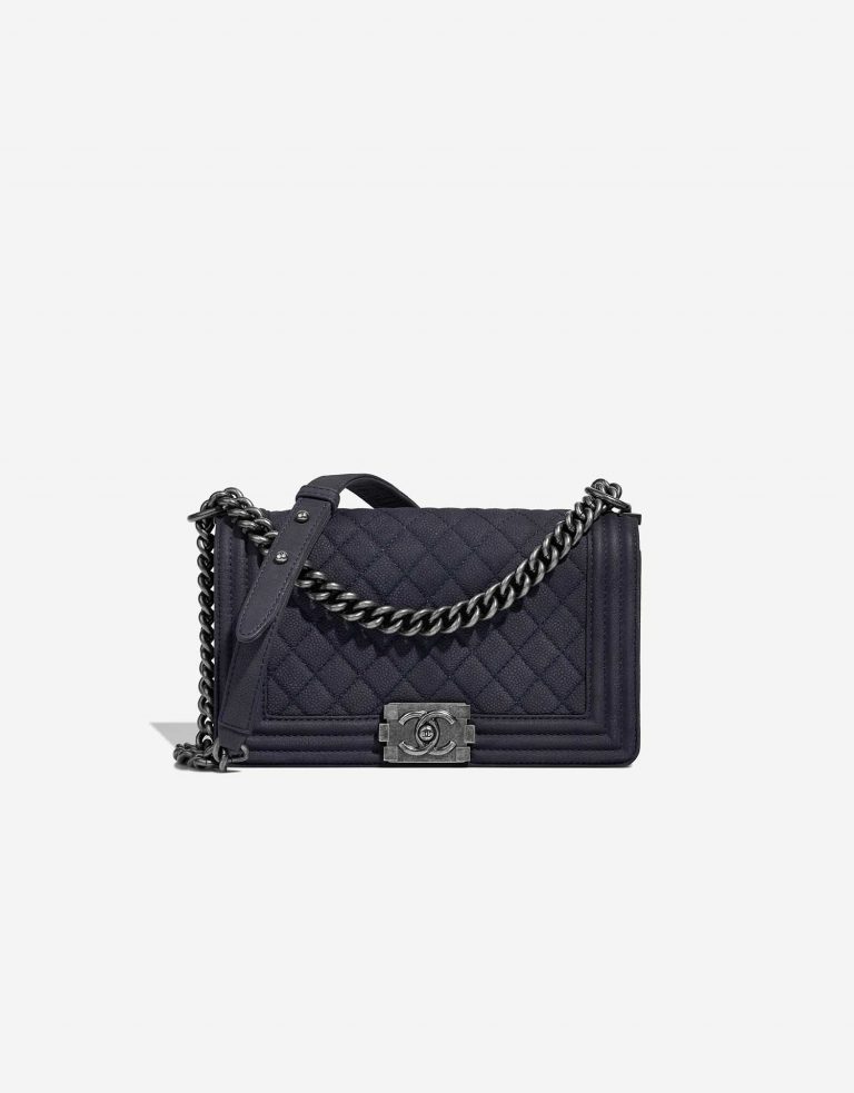 Chanel Boy OldMedium DarkBlue Front | Vendez votre sac de créateur sur Saclab.com