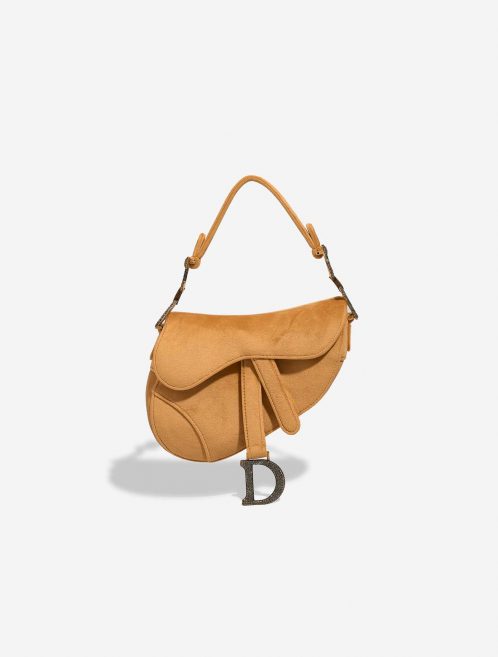 Pre-owned Dior bag Saddle Mini Velvet Camel Beige, Brown | Sell your designer bag on Saclab.com