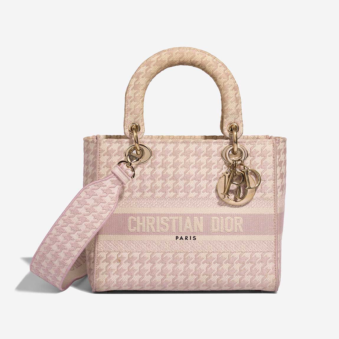 Dior LadyD-Lite Medium Beigerose Front  S | Sell your designer bag on Saclab.com