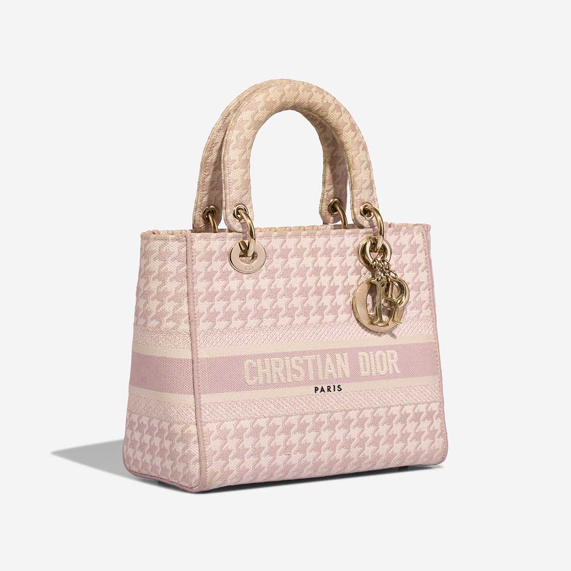 Dior LadyD-Lite Medium Beigerose Side Front  | Sell your designer bag on Saclab.com