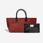 BottegaVeneta Cabat Large Rot-Schwarz Front | Verkaufen Sie Ihre Designer-Tasche auf Saclab.com