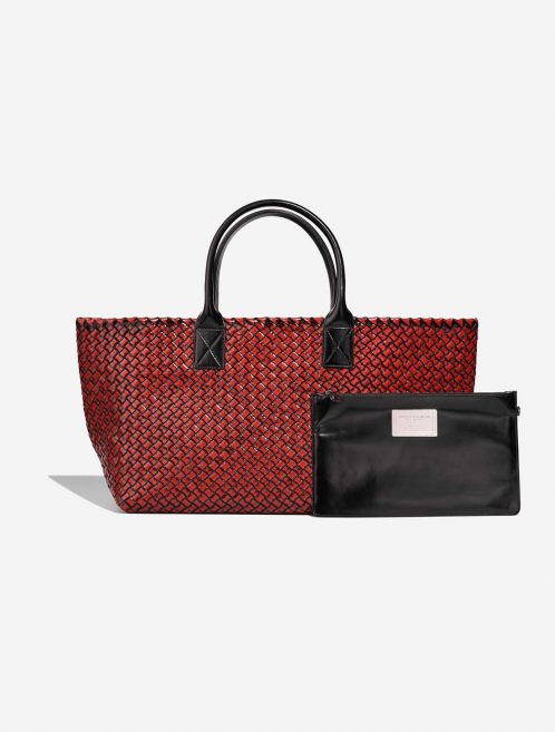 BottegaVeneta Cabat Large Rot-Schwarz Front | Verkaufen Sie Ihre Designer-Tasche auf Saclab.com