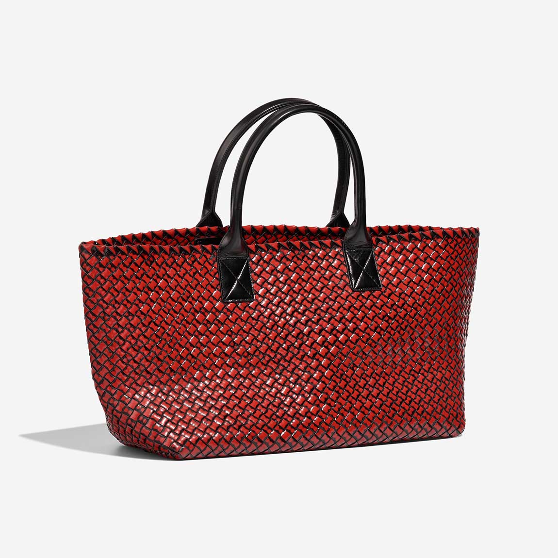 BottegaVeneta Cabat Large Red-Black Side Back | Sell your designer bag on Saclab.com