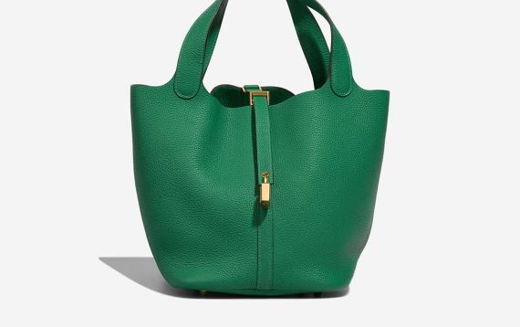 Hermès Picotin 22 Taurillon Clémence Vert Jade Front | Sell your designer bag