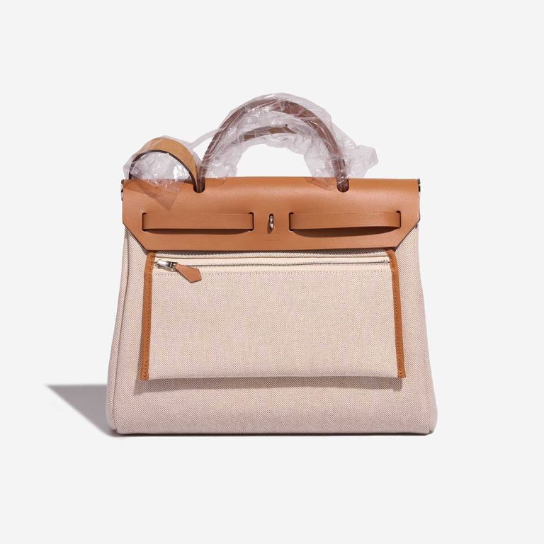 Pre-owned Hermès bag Herbag Circuit 24 31 Toile / Vache Hunter Gris Meyer / Écru / Beige / Naturel Grey, Multicolour, White | Sell your designer bag on Saclab.com