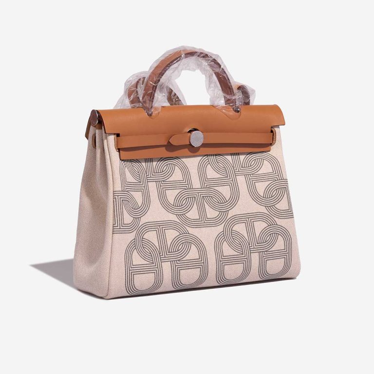 Pre-owned Hermès bag Herbag Circuit 24 31 Toile / Vache Hunter Gris Meyer / Écru / Beige / Naturel Grey, Multicolour, White | Sell your designer bag on Saclab.com