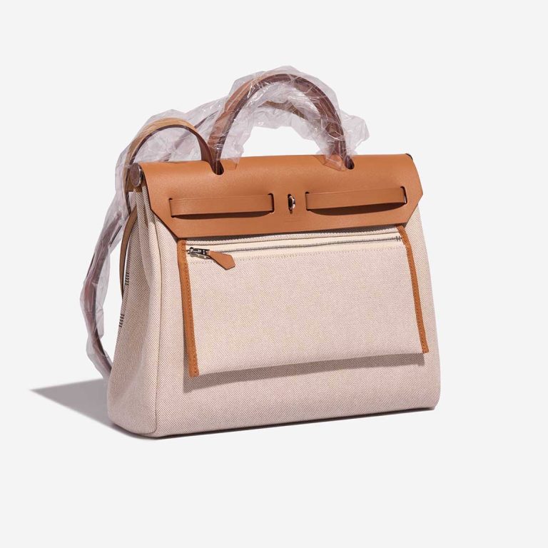 Pre-owned Hermès bag Herbag Circuit 24 31 Toile / Vache Hunter Gris Meyer / Écru / Beige / Naturel Grey, Multicolour, White | Sell your designer bag on Saclab.com