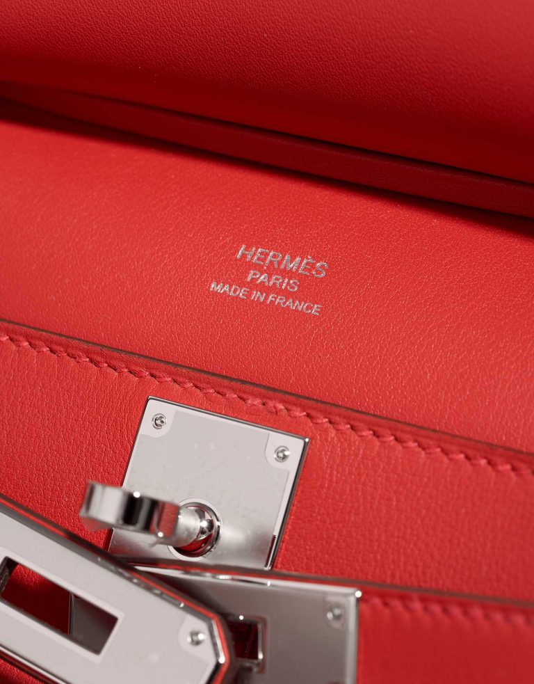 Hermès Jypsiere Mini RougeVermillon Logo  | Sell your designer bag on Saclab.com