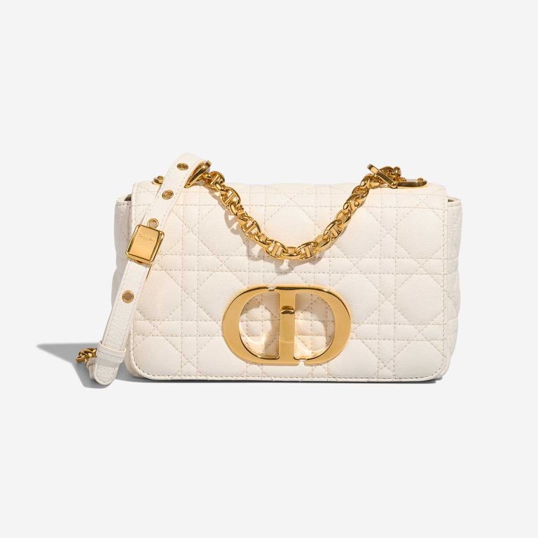 Dior Caro Small Calf White Front | Sell your designer bag