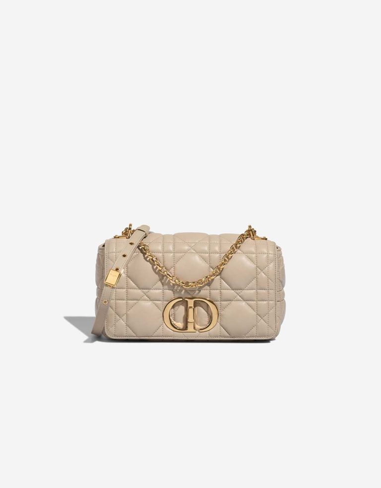 Dior Caro Medium Lammleder Beige Front | Verkaufen Sie Ihre Designertasche