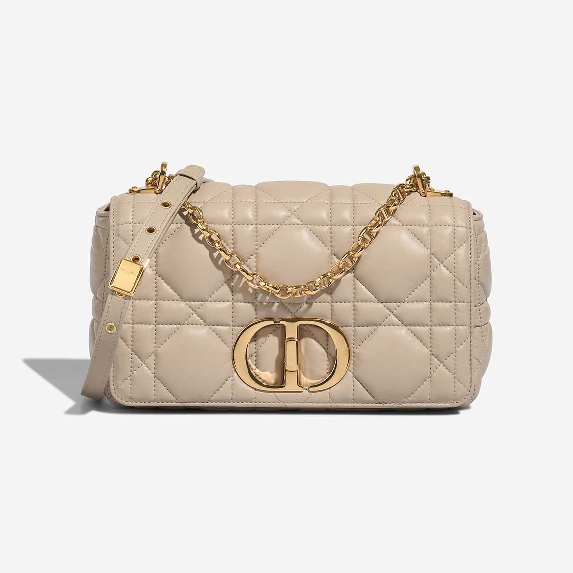 Dior Caro Medium Lamb Beige  Front | Sell your designer bag