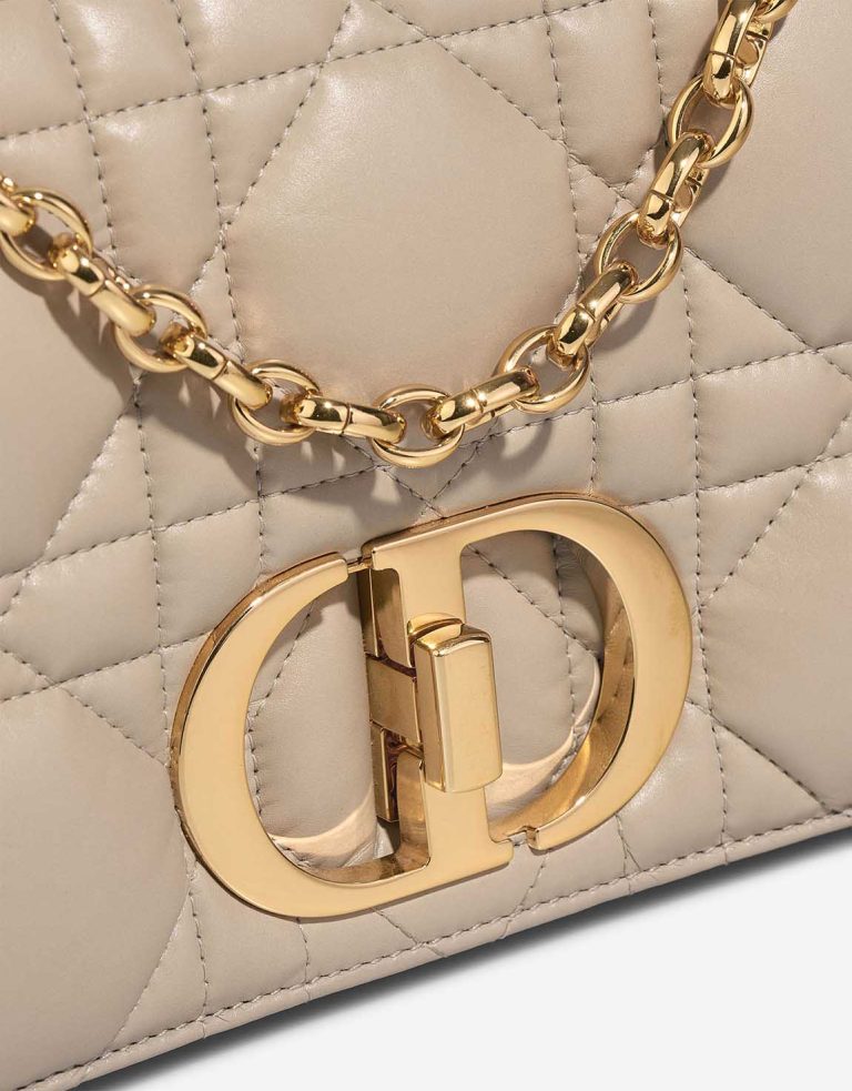 Dior Caro Medium Lamb Beige  Closing System | Sell your designer bag