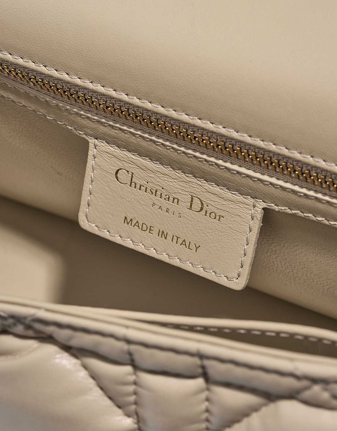 Dior Caro Medium Lamb Beige  Logo | Sell your designer bag