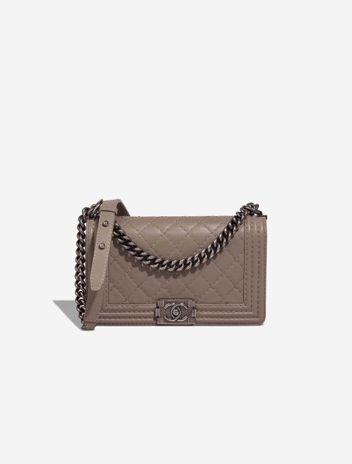 Chanel Boy New Medium Lamb Taupe Front | Sell your designer bag
