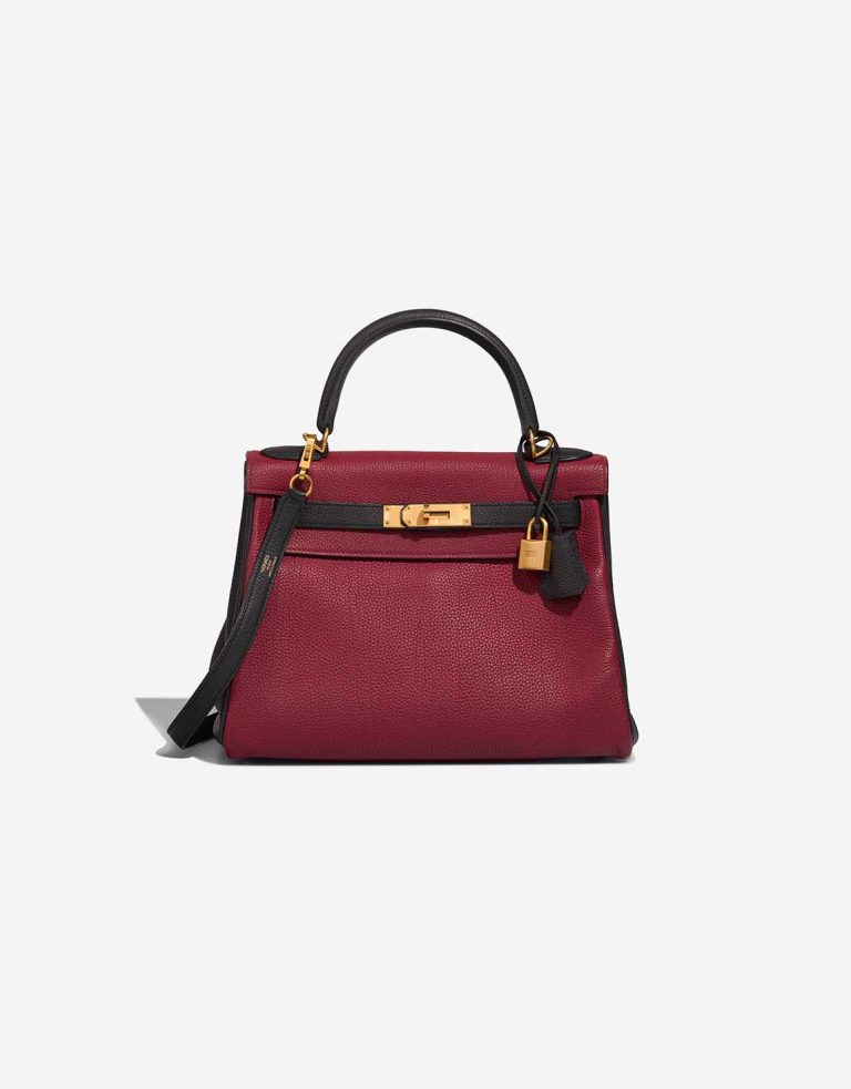 Hermès Kelly HSS 28 Togo Rubis / Black  Front | Sell your designer bag