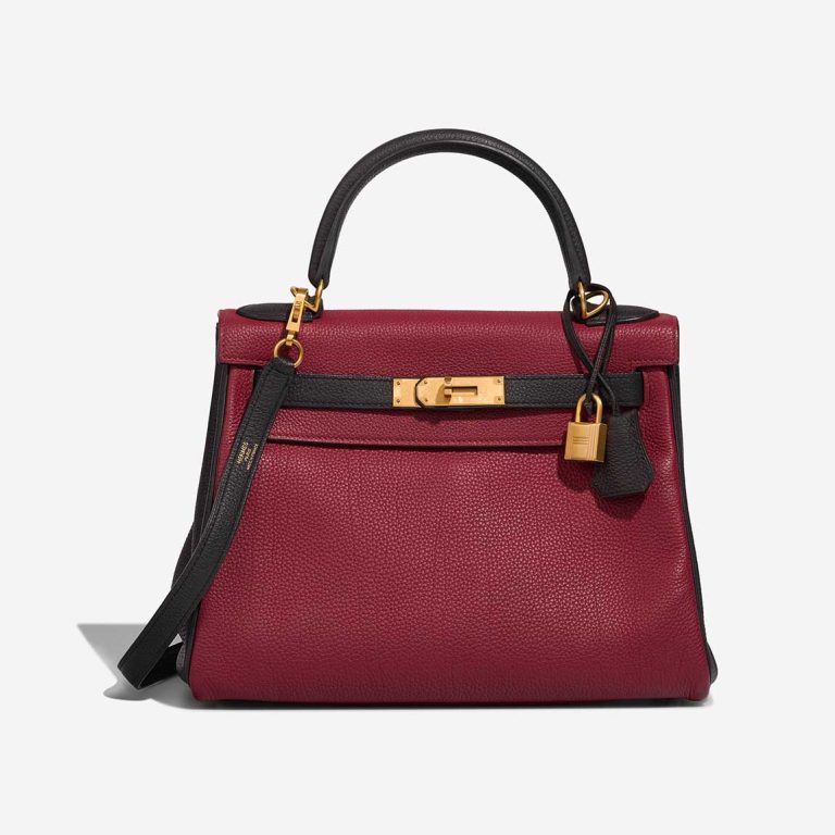 Hermès Kelly HSS 28 Togo Rubis / Schwarz Front | Verkaufen Sie Ihre Designer-Tasche